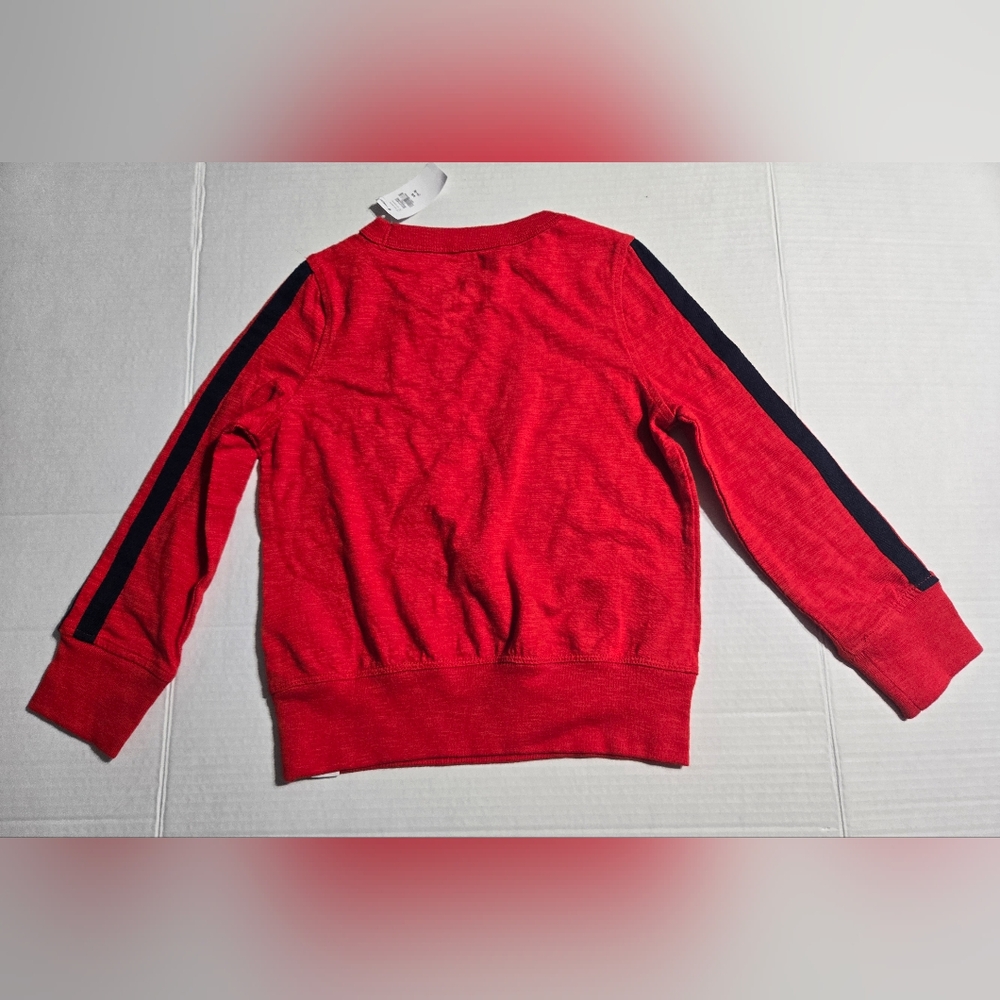 GAP Boys' Long Sleeve Striped Tee T-Shirt Red Blue XS 4/5‎ NWT - Picture 3 of 5